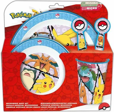 Produktbild von Pokemon Teller-Set Mikrowellengeeignet 5-teiliges Kindergeschirr