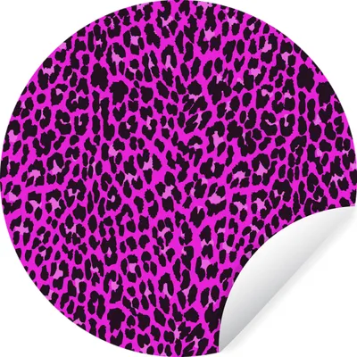 Produktbild von MuchoWow® Runde Wandtattoo - Wandsticker Tapete Aufkleber Leopardenmuster - Muster - Rosa Ø 80 cm Selbstklebend und Repositionierbar - Wandaufkleber - Kreis - Mauerkreis - Wand Bilder - Wandsticker - Wohnzimmer Dekoration - Dekoration für die Wände - Aluminium - Babyzimmer