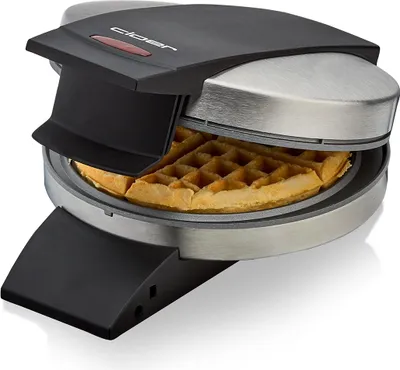 Produktbild von Cloer 1699 Amerikanisches Waffeleisen für eine r&e Waffel mit 15,5 cm Durchmesser, mit Antihaftbeschichtung, fest eingestelltem Bräunungsgrad &