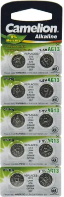 Immagine prodotto di Chilitec Alkaline Knopfzellen AG13 Typ LR44, 1,5V, 11,6x5,4mm (10er-Blister)