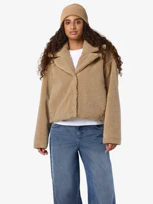 Produktbild von NOISY MAY Modische Übergangsjacke mit Teddy-Look Größe: S