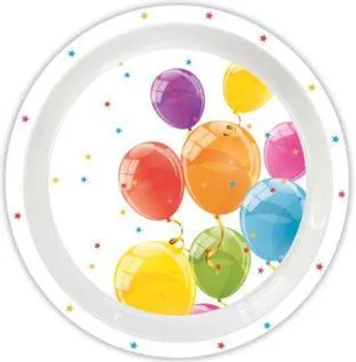 Produktbild von Plastiktellerballons Geburtstag 20cm 1Stk.