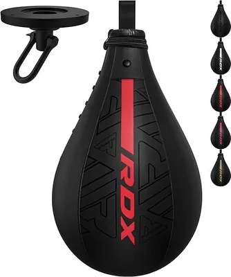 Produktbild von RDX Boxbirne Maya Hide Leder Set, Speedball Hängend Mit Halterung, Punchingball Boxing Speed Bag, Geschwindigkeit Ball Boxen Training Trainingsgeräte Gym Fitness