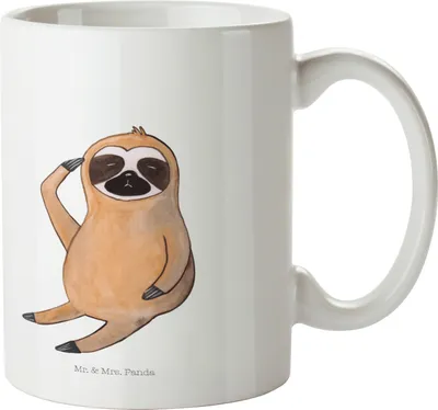 Produktbild von Mr. & Mrs. Panda Kaffeetasse Faultier Vogel - Weiß - Geschenk, Tasse, Nachdenklich, Becher, Morgenmuffel, Trinkbecher, Spinner, Genervt, schöne, Früher, Kaffeebecher