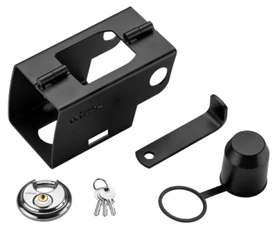 Produktbild von Wiltec Anhängerschloss mit Scharniersystem 70 mm Vorhängeschloss, Diebstahlsicherung aus Stahl für Anhänger