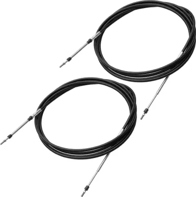 Produktbild von 2 Stück Marine Drosselklappen Schaltung M5x0.8 Fernbedienung Box Kabel Schwarz 15ft