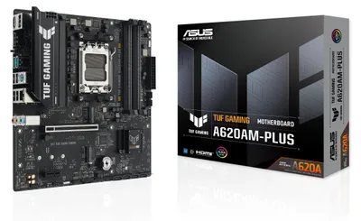 Zdjęcie produktu dla ASUS TUF GAMING A620AM-PLUS, AMD, Gniazdo AM5, AMD Ryzen 7000 Series, AMD Ryzen 8000 Series, AMD Ryzen 9000 Series, Gniazdo AM5, DDR5-SDRAM, 256 GB
