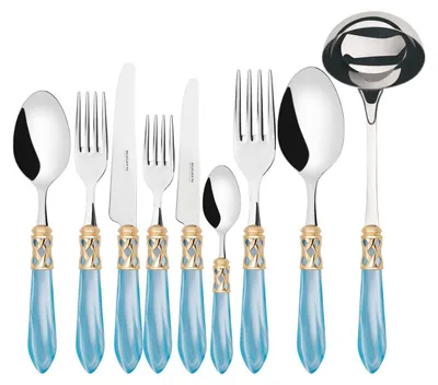 Immagine prodotto di ALADDIN Ghiera Dorata, Posate Set 75 pz, Scatola Legno Wengè, Casa Bugatti