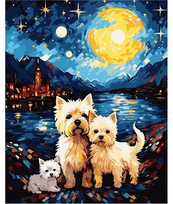 Imagen del producto de Kit de pintura por números 40x50: Cachorros - Koh-I-Noor