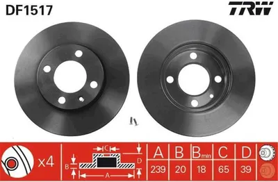 Produktbild von TRW Bremsscheiben (2 Stück) Vorderachse DF1517