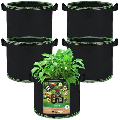 Imagen del producto de Juego de 5 macetas para plantas, ideales para verduras y patatas