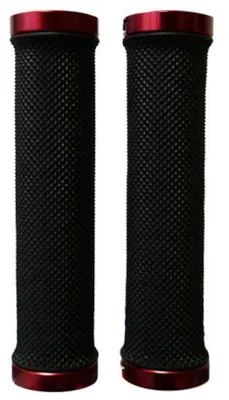Obrázok produktu pre Ergotec MTB/ATB gripy čierne, 135mm, s červenou objímkou, Kraton