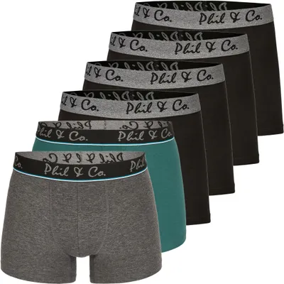 Produktbild von 6er Pack Phil & Co Berlin Jersey Boxershorts Trunk Short Pant FARBWAHL - Farbe: DESIGN 14, Grösse: XL