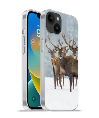 Produktbild von MuchoWow® Handyhülle Schutzhülle Hülle für Apple iPhone 14 Plus - Soft case Hirsche - Tiere - Schnee - Winter - Landschaft - Natur Silikon Softcase Handy Hülle - Abbildung