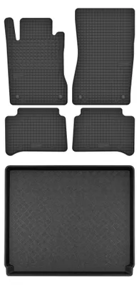 Productafbeelding van Rubberen automatten + kofferbakmat voor Mercedes-Benz Klasa E W211 2002-2009 (stationwagen) – 5-delig, zwart, op maat – Wielganizator