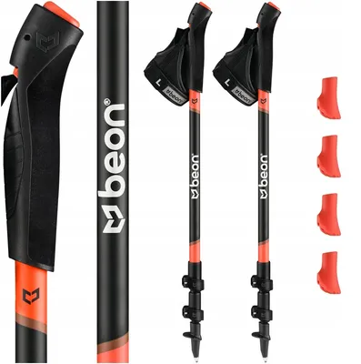Zdjęcie produktu dla Kijki do Nordic Walking Beon Nx2-Teleskopowe, regulowane, wysokość 61-135 cm, 4 amortyzatory