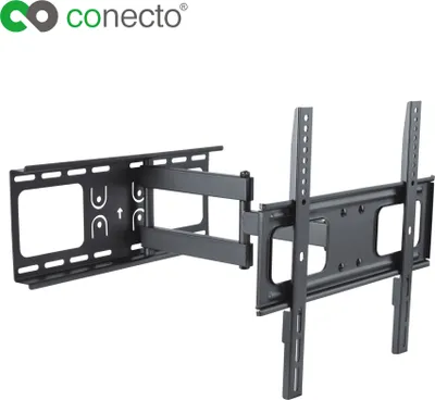 Produktbild von conecto CC50272 Wandhalterung für TV Geräte mit 81-140 cm (32 -55 Zoll), neigbar: -20° bis 10°, schwenkbar: -90° bis 90°, Wandabstand: 62-475mm, Traglast: max. 50,0kg, VESA 400x400, schwarz