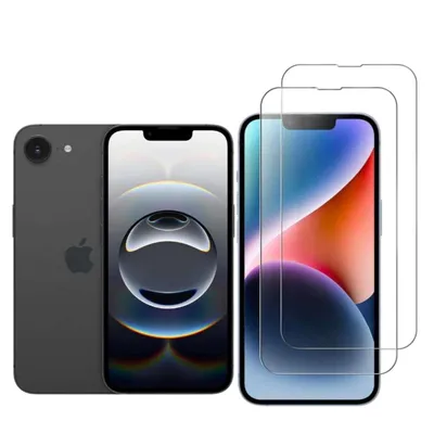 Produktbild von CLM-Tech 2er Set Schutzfolie kompatibel mit iPhone 16e Panzerfolie Panzerglas Crystal Clear Displayschutz 9H Glas Displayfolie Schutzglas - Unterstützt Fingerabdruck-ID - Folie kristallklar 2X Stück