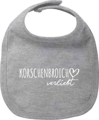 Produktbild von Huuraa Baby Lätzchen Korschenbroich verliebt Heather Grey Klettverschluss  Baumwolle Latz Geschenkidee
