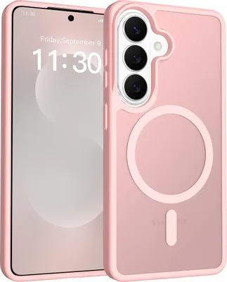 Produktbild von Magnetisch Hülle für Samsung Galaxy S26, Kompatibel mit MagSafe, Transluzente Matt Rückseite Stoßfeste Handyhülle Pink