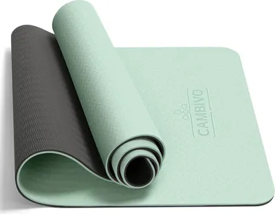 Produktbild von CAMBIVO Yoga Matte 183cm x 61cm, 8mm Dicke Pilates Matte Gymnastikmatte Rutschfest & Gepolstert, Yogamatte mit Tragegurt, Sportmatte Fitnessmatte Zuhause Workout