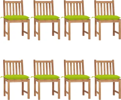 Produktbild von Gartenstühle 8 Stk. mit Kissen Massivholz Teak