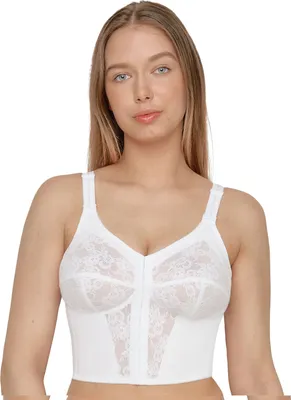 Produktbild von SUSA Longline-BH mit Vorderverschluss ohne Bügel Classic Modell 9606 (Farbe: weiß / BH Größe: 105 A)