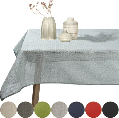 Produktbild von Gartentischdecke Schaum Rund Oval Eckig Tischdecke Schaumtischdecke abwischbar Garten Tischtuch wasserfest Hellgrau Eckig 110x140