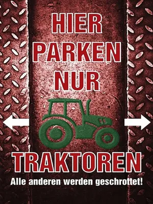 Produktbild von vianmo Holzschild 40x30 cm hier parken nur Traktoren