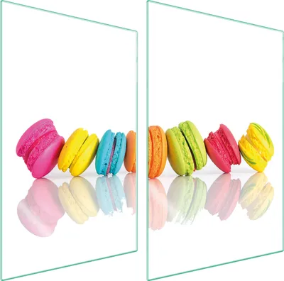 Immagine prodotto di Piastre copri fornelli 2 pezzi 35x52 Vetroceramica copri piano cottura vetro tagliere cibo colorato