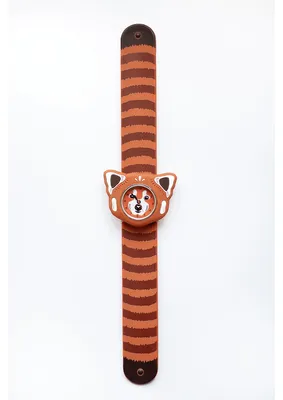 Productafbeelding van Mava Time Pals Roter Panda Slap Armanduhr für Kinder by analoge Silikon Slapwatch für Jungen & Mädchen, Tierdesign, Geschenkidee