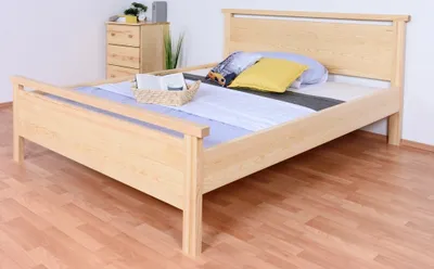 Produktbild von Holzbett 160 x 200 cm Kiefer massiv Natur mit Lattenrost