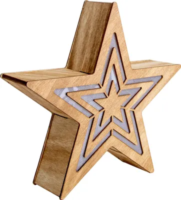 Image de Étoile de Noël Illuminée Étoile en bois Illumination de Noël LED Minuterie 5289027