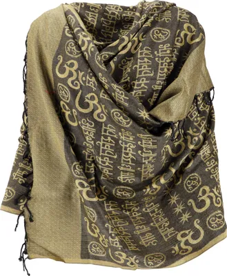 Produktbild von Pashmina Viskose Schal / Stola mit OM Muster - Gelb, Uni, 180*70 cm, Schals