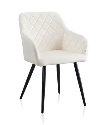 Image de CLIPOP Lot de 1 Chaise de salle à manger, Chaise de cuisine en velours, Fauteuil rembourré avec dossier, Beige