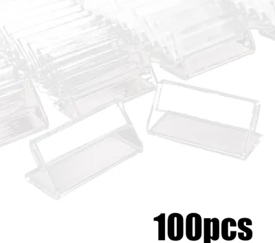 Produktbild von 100 Stück Acrylschildständer Etikett Preis Visitenkartenanhänger Ladenplattform Theke Transparent