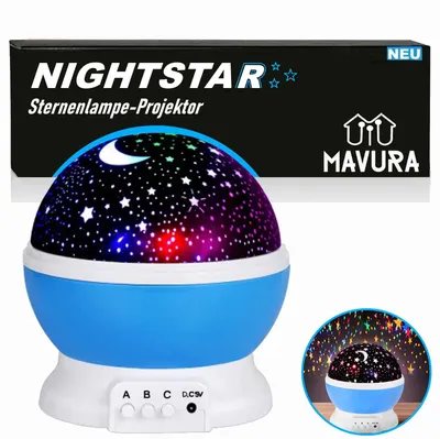 Obrázok produktu pre NIGHTSTAR projektor hviezdnej oblohy detské nočné svetlo pre deti, svetlo hviezd 360° otáčanie LED 8 farieb galaxie