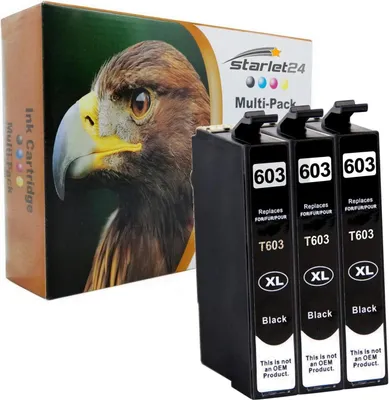 Produktbild von 3x D&C Tintenpatronen Schwarz ersetzt Epson 603 XL – Kompatibel mit Epson Expression Home & WorkForce Serien