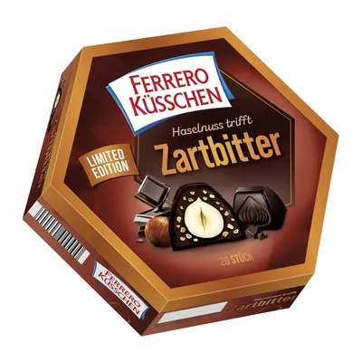 Zdjęcie produktu dla Ferrero Küsschen Dark Choc – specjalność z orzechami, 20 sztuk, 178 g