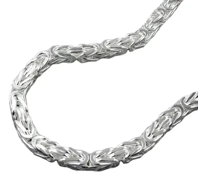 Produktbild von 4mm Armschmuck Armband Armkette Königskette aus 925 Massiv Silber Uni 19cm
