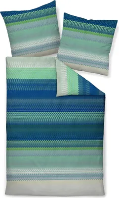 Produktbild von Janine Design Bettwäsche-Garnitur Mako-Satin 98120 moments Farbe blau türkis Größe 200x220 2x80x80