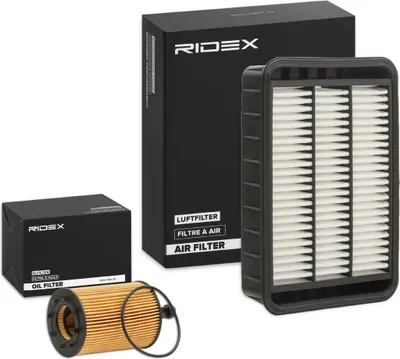 Produktbild von RIDEX Filterset Inspektionspaket Filtersatz für MITSUBISHI Outlander II SUV (CWW) Lancer VIII Schrägheck (CXA) Lancer VIII Limousine (CYA, CZA)
