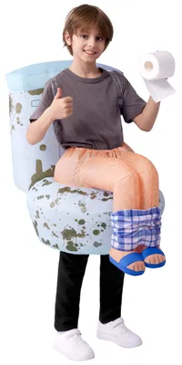 Aufblasbares Toiletten-Kostüm für Kinder, Halloween