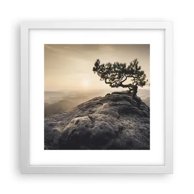 Produktbild von Gerahmtes Poster - Weißer Rahmen - Alt Kiefer Berge - 30x30 cm - Wand Bild - Wanddeko - Wandbilder - Kunstposter - Wandposter - Bilderrahmen - Bilder - Kunstdruck - Wandbild - P2WAC30x30-4334