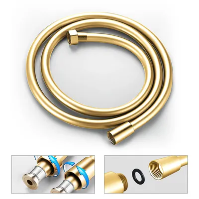 Produktbild von Universeller Duschschlauch 1,5 m, flexibler PVC-Schlauch für Duschkopf, langlebiges und wasserdichtes Duschzubehör, ideal für Badewanne und Dusche.