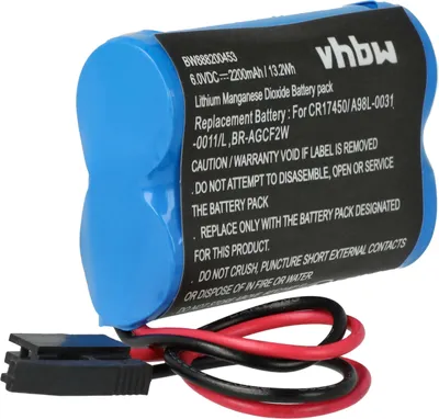 Zdjęcie produktu dla Akumulator zastępczy vhbw dla GE Fanuc BR-AGCF2W, przeznaczony do sterowników programowalnych (PLC), pojemność 2200 mAh, napięcie 6 V, technologia Li-MnO2