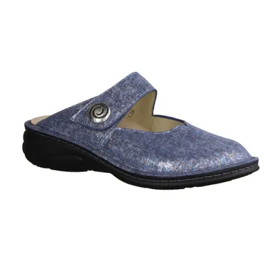 Produktbild von Finn Comfort Pantolette, Damen, Leder, Blau, Wechselfußbett - Damenschuhe Pantolette / Zehentrenner, Blau, leder (strada)
