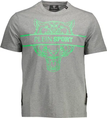 Produktbild von Herren Graues Kurzarm T-Shirt mit Applikation und Kontrastdetails