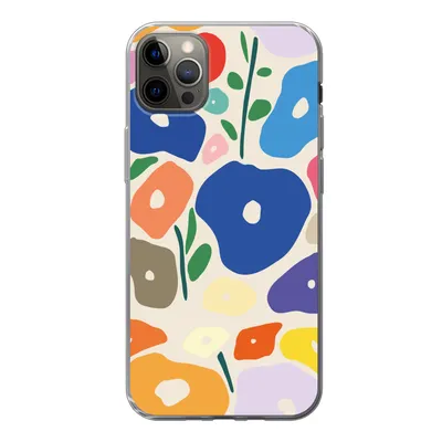 Produktbild von MuchoWow® Handyhülle Schutzhülle Hülle für iPhone 12 Pro Max Blume - Abstrakt - Blätter Silikon Softcase Handy Hülle - Hartschale