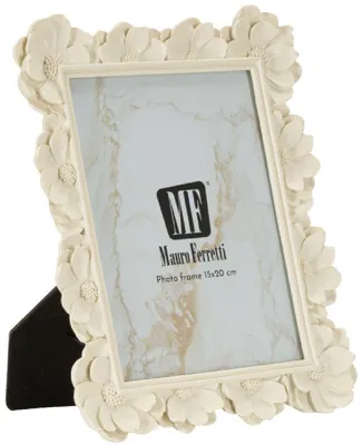 Produktbild von Mauro Ferretti Shabby Chic Floral Frame Cremeweiß 15x20 cm